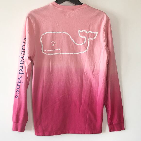 Vinyard Vines Size Small T Shirt Pink Long Sleeve Tie Dye Small 100% Cotton Tee - Picture 2 of 7